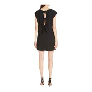 ALICE + OLIVIA Shift LBD  Mini Dress Black CARITA Bow Tie Cutout Back Sz 10-12